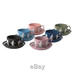 Wedgwood Jasperware Dancing Hours Teacup & Saucer, Lot De 6 59206000099