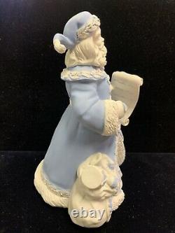 Wedgwood Jasperware Figurine Bleue Et Blanche Du Père Noël