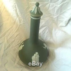 Wedgwood Jasperware Green 10 Humphrey Taylor 1770 Liqueur Bouteille Avec Arrêt Nice