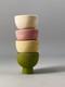 Wedgwood Jasperware Jasper Rare Lot De Quatre Bols &agrave; Sak&eacute; Ou Tasses Rose, Vert, Etc.