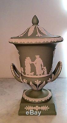 Wedgwood Jasperware Large Urn Sage Green 1979