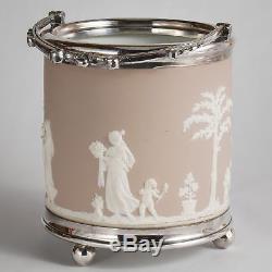 Wedgwood Jasperware Pale Lilas Biscuit Baril Cookie Jar Chiffres Classiques C1900