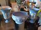 Wedgwood Jasperware Sacrifice Bowl Et Deux Vases Arcadian
