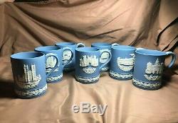 Wedgwood Jasperware Tasse Bleue De Noël Set (1976 1982)