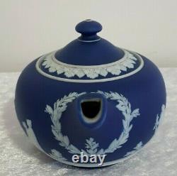 Wedgwood Jasperware Théière Jug/bowl Cobalt Bleu/blanc C1920s