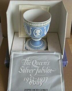 Wedgwood Jasperware Tri Colored Diced Ware Royal Goblet Boxed