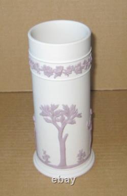 Wedgwood Jasperware Vase D'asphalte Blanc Et Lilas Tall