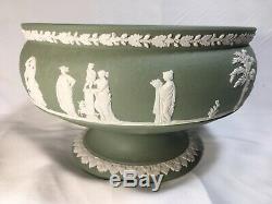 Wedgwood Jasperware Vert 8,5 Pouces Bol Footed / Compote