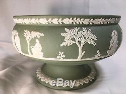Wedgwood Jasperware Vert 8,5 Pouces Bol Footed / Compote