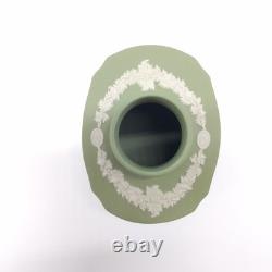 Wedgwood Jasperware vert sauge et blanc motif en relief néoclassique boîte à thé 6