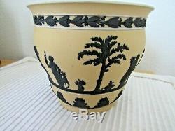 Wedgwood Jaune Avec Noir Trempé Jasperware Jardinière