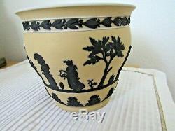 Wedgwood Jaune Avec Noir Trempé Jasperware Jardinière