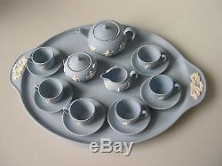 Wedgwood Miniature Blue & White Jasper Ware The Dancing Heures Tea Set