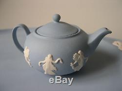 Wedgwood Miniature Blue & White Jasper Ware The Dancing Heures Tea Set