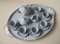 Wedgwood Miniature Blue & White Jasper Ware The Dancing Heures Tea Set