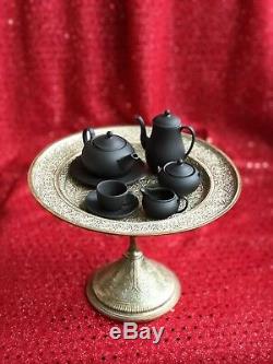 Wedgwood Miniature Set De Thé Basaltique Noir (jaspe) Perfect