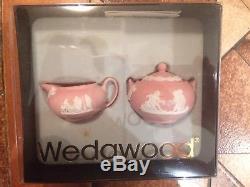 Wedgwood Pink Jasper Ware Miniature Tea Set 10 Pièces Antique Vintage