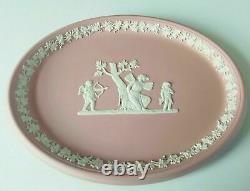 Wedgwood Pink Jasperware Oval Tray Cupidon Et Psyche Boxed