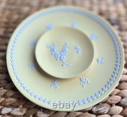Wedgwood / Primevère Jaune / Poterie Jasper Prunus / Assiette Grande de 8' + Petit Objet