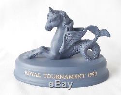 Wedgwood Royal Tournament 1990 Hippocampe Bleu De Portland Jasperware Rare