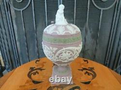 Wedgwood St James' Collection Tricolor Lilac Jasperware Cupidon Arabesque Vase Urn