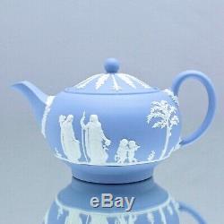 Wedgwood Teeservice Jasperware Hellblau, Bleu Jasper, Teekanne, Tasse, Conteuse