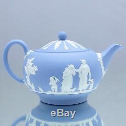 Wedgwood Teeservice Jasperware Hellblau, Bleu Jasper, Teekanne, Tasse, Conteuse