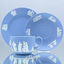 Wedgwood Teeservice Jasperware Hellblau, Bleu Jasper, Teekanne, Tasse, Conteuse