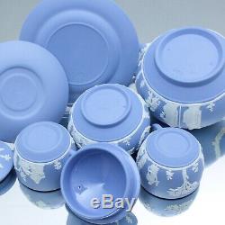 Wedgwood Teeservice Jasperware Hellblau, Bleu Jasper, Teekanne, Tasse, Conteuse