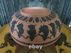 Wedgwood Terracotta Black Jasperware Grand Bowl Centerpiece Dancing Heures 1957