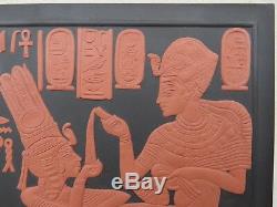 Wedgwood Terracotta Black Jasperware Plaquette Egyptienne Toutankhamon Édition Limitée