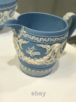 Wedgwood Tri-color Jasper Ram Cup Soucoupe Creamer Bowl