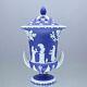 Wedgwood Um 1820 Vase Potpourri Grosse, Reliefs, Jasperware Blau, Campaner, Plongeon