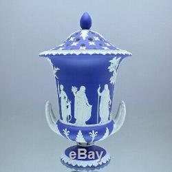 Wedgwood Um 1820 Vase Potpourri Grosse, Reliefs, Jasperware Blau, Campaner, Plongeon