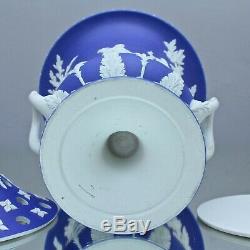 Wedgwood Um 1820 Vase Potpourri Grosse, Reliefs, Jasperware Blau, Campaner, Plongeon