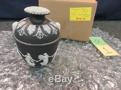 Wedgwood Urn Jar Jasperware Poterie Antique Basalt Noir Vase De Danse Heures