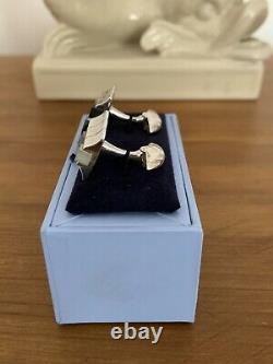Wedgwood White, Grey And Black Jasperware Sterling Silver Mounted Cufflink Boxed